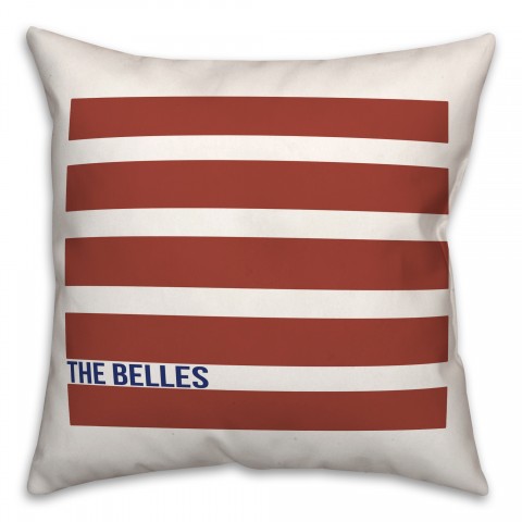 Simple Red Stripes Personalized 18x18 Spun Poly Pillow