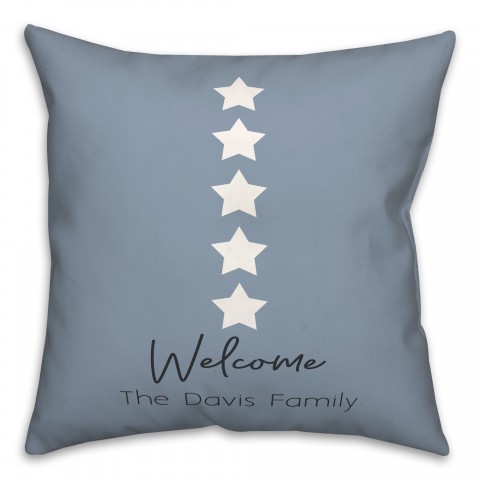 Welcome Stars Personalized 18x18 Spun Poly Pillow