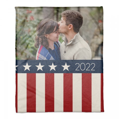 Patriotic Year Personalized 50x60 Coral Fleece Blanket