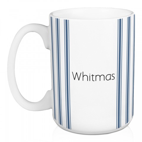 Simple Blue Stripes Personalized 15 oz Mug