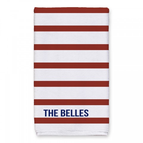 Simple Red Stripes Personalized 16x25 Towel