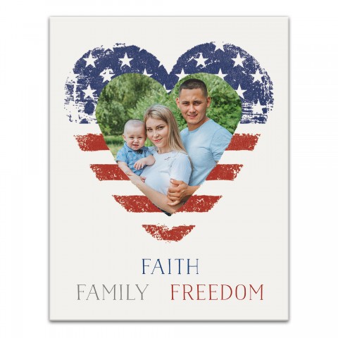 Faith, Family, Freedom Personalized 11x14 Canvas Wall Art