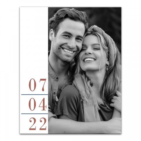 Simple Patriotic Date Personalized 16x20 Canvas Wall Art