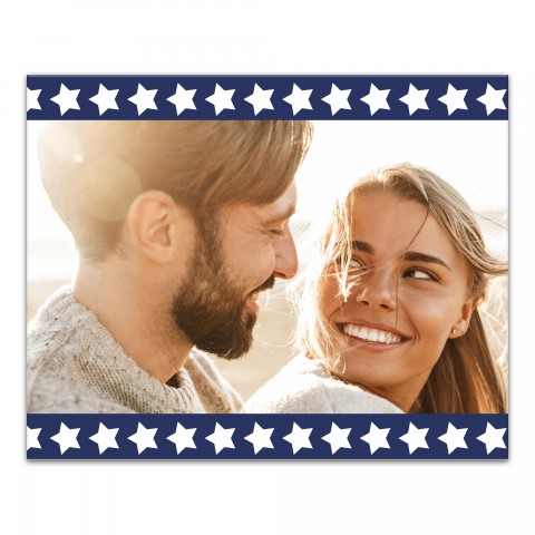 Navy and Blue Star Banner Personalized 16x20 Canvas Wall Art