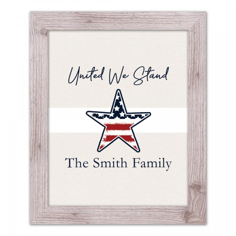 United We Stand Personalized 16x20 Western White Framed Print