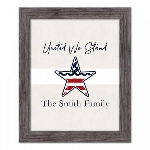 United We Stand Personalized 16x20 Western Gray Framed Print