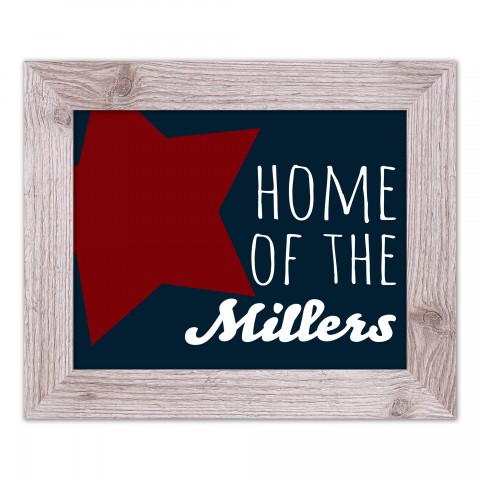 Red Star Home Personalized 11x14 Western White Framed Print