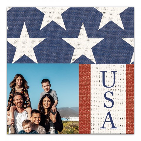 USA Flag Personalized 24x24 Canvas Wall Art