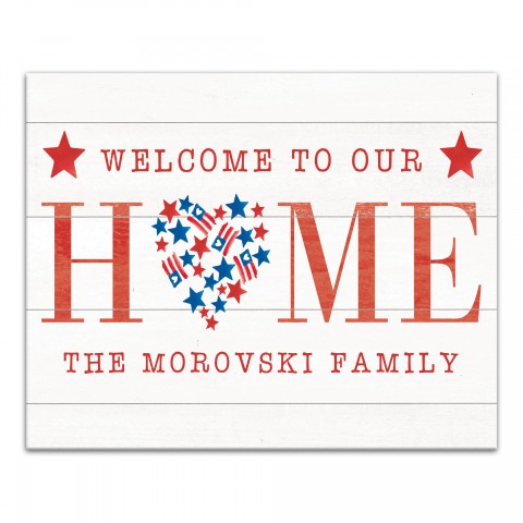 Welcome to Our Home Personalized 16x20 Canvas Wall Art