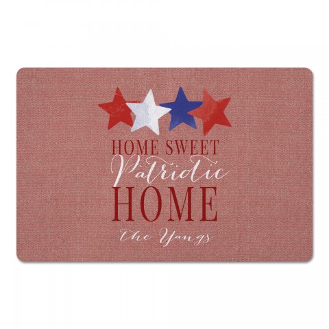 Home Sweet Patriotic Home Personalized 27x18 Floor Mat