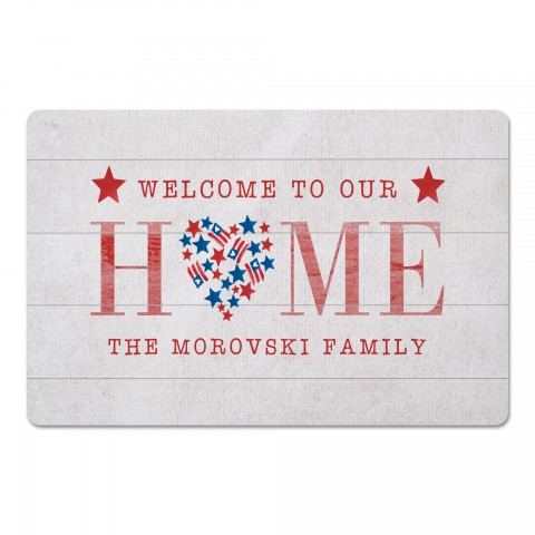 Welcome to Our Home Personalized 27x18 Floor Mat