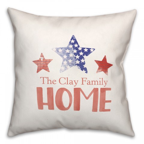 Home Star Trio Personalized 18x18 Spun Poly Pillow