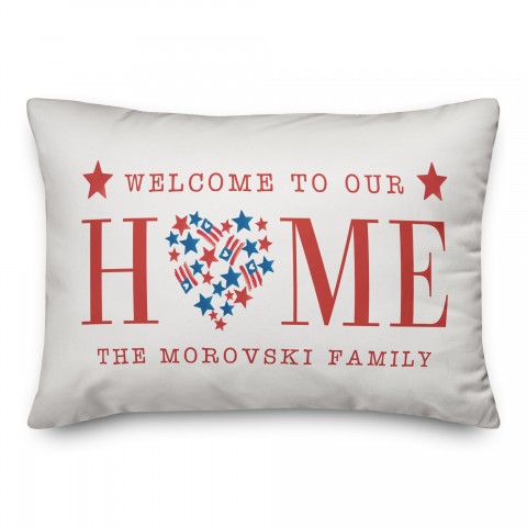 Welcome to Our Home Personalized 14x20 Indoor / Outdoor Pillow