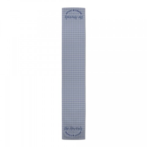 Blue Patriotic Check Personalized 16x90 Cotton Twill Runner