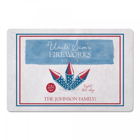 Uncle Sam's Fireworks Personalized 27x18 Floor Mat