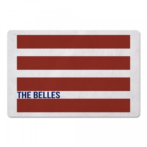 Simple Red Stripes Personalized 27x18 Floor Mat