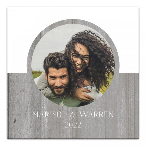 Circle Photo Upload Personalized 24x24 Canvas Wall Art