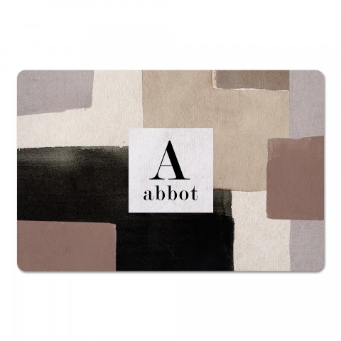 Neutral Simple Monogram Personalized 27x18 Floor Mat