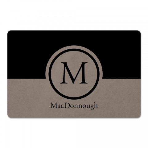 Simple Circle Monogram Personalized 27x18 Floor Mat