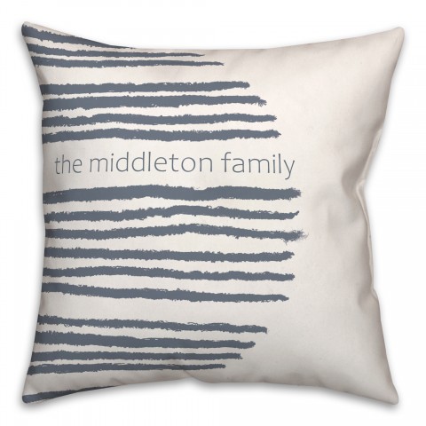 Abstract Navy Stripes Personalized 18x18 Indoor / Outdoor Pillow