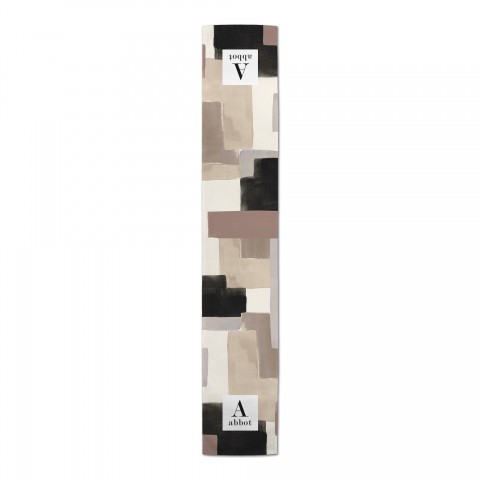 Neutral Simple Monogram Personalized 16x90 Cotton Twill Runner