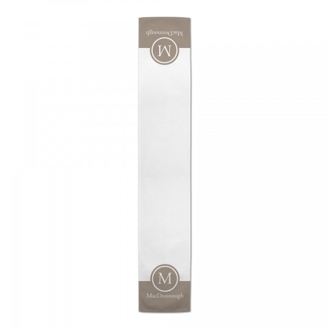 Simple Circle Monogram Personalized 16x90 Cotton Twill Runner