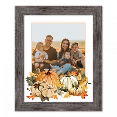 Pumpkin Still Life Photo Personalized 16x20 Western Gray Framed Print