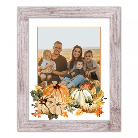 Pumpkin Still Life Photo Personalized 16x20 Western White Framed Print