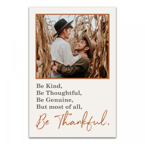 Be Thankful Personalized 20x30 Canvas Wall Art