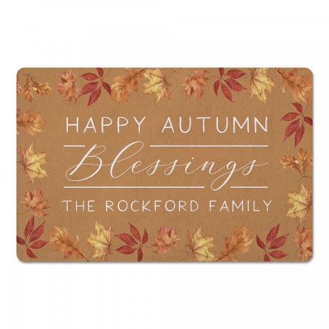 Happy Autumn Blessings Personalized 27x18 Floor Mat