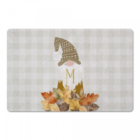 Fall Monogram Gnome Personalized 27x18 Floor Mat