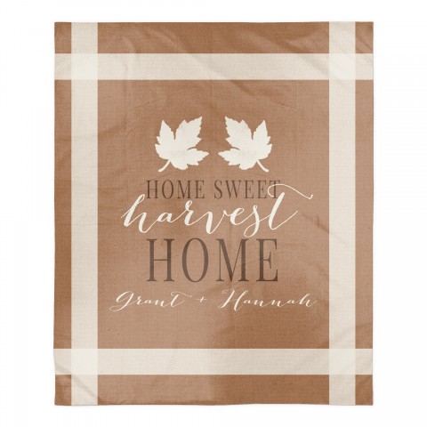 Home Sweet Harvest Home Personalized 50x60 Sherpa Fleece Blanket