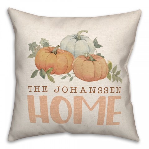 Pumpkin Home Personalized 18x18 Indoor / Outdoor Pillow