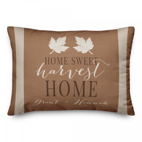 Home Sweet Harvest Home Personalized 14x20 Indoor / Outdoor Pillow