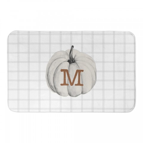 Monogram Pumpkin Check Personalized 34x21 Bath Mat