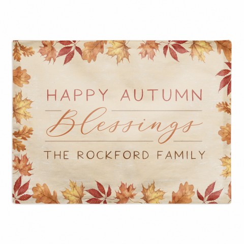Happy Autumn Blessings Personalized 18x14 Cotton Twill Placemat