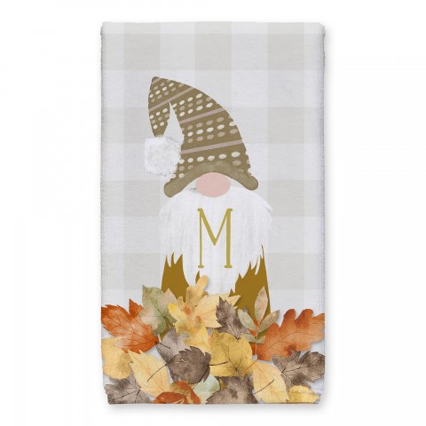 Fall Monogram Gnome Personalized 16x25 Towel