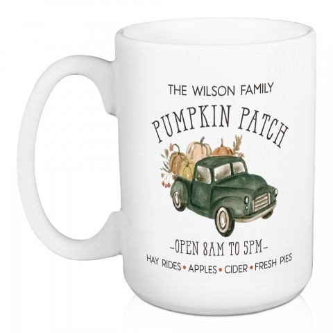 Family Pumpkin Patch Personalized 15 oz Mug