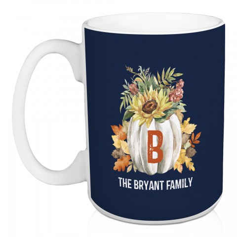 Fall Monogram Pumpkin Personalized 15 oz Mug