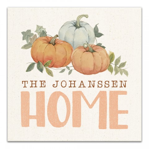 Pumpkin Home Personalized 16x16 Canvas Wall Art