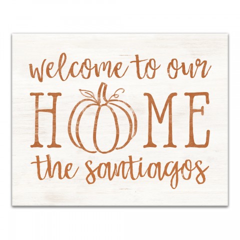 Welcome to Our Home Personalized 16x20 Canvas Wall Art