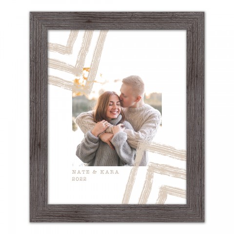 Neutral Zags Personalized 16 x 20 Western Gray Framed Print