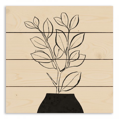 Simple Potted Plant 14 x 14 Pallet Wood Art