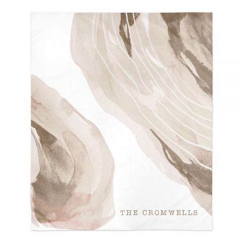 Flowy Brown Abstract Personalized 50 x 60 Sherpa Fleece Blanket