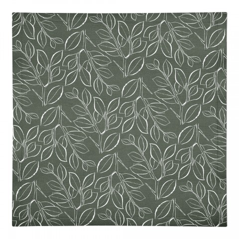 Sage Lined Leaves 10 x 10 Cotton Twill Napkin