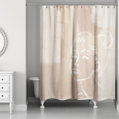 Neutral Desert Girl 71 x 74 Shower Curtain