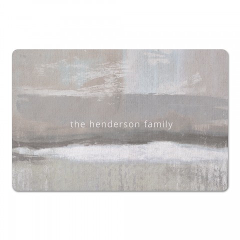 Greige Abstract Personalized 18 x 27 Floor Mat