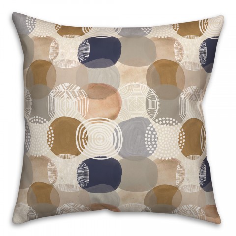 Fall Abstract Circles 18 x 18 Indoor / Outdoor Pillow