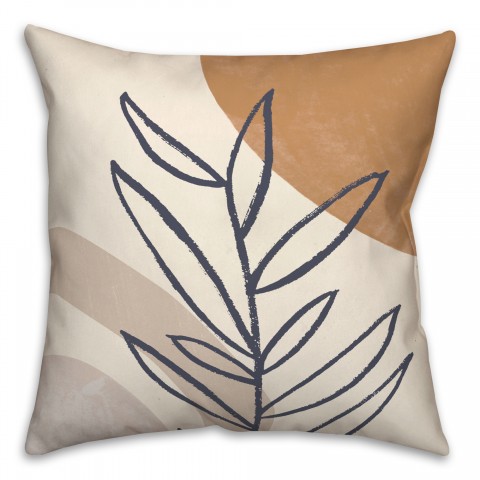 Mid Mod Arch Leaves 18 x 18 Indoor / Outdoor Pillow