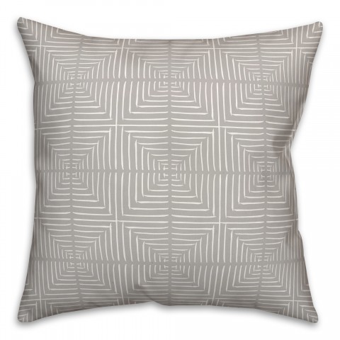 Gray Geo Diamonds 18 x 18 Indoor / Outdoor Pillow